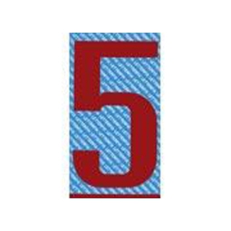 LETTERA AD.COLOR. 50MM   NUMERO 5 ROSSO