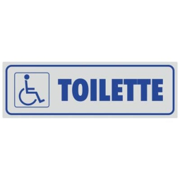 TARGHE ADESIVE 14X5 ARGENTO BLU TOILETTE DISABILI