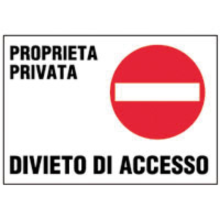 TARGA 25X35 ACCESSO VIETATO PROPIETÀ PRIVATA 076