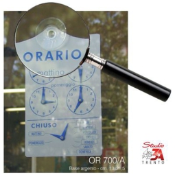 TARGHE ORARIO ARGENTO CON LANCETTE 13X21,5CM 700