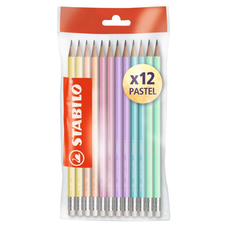 MATITE STABILO SWANO 12PZ PASTEL CON GOMMA