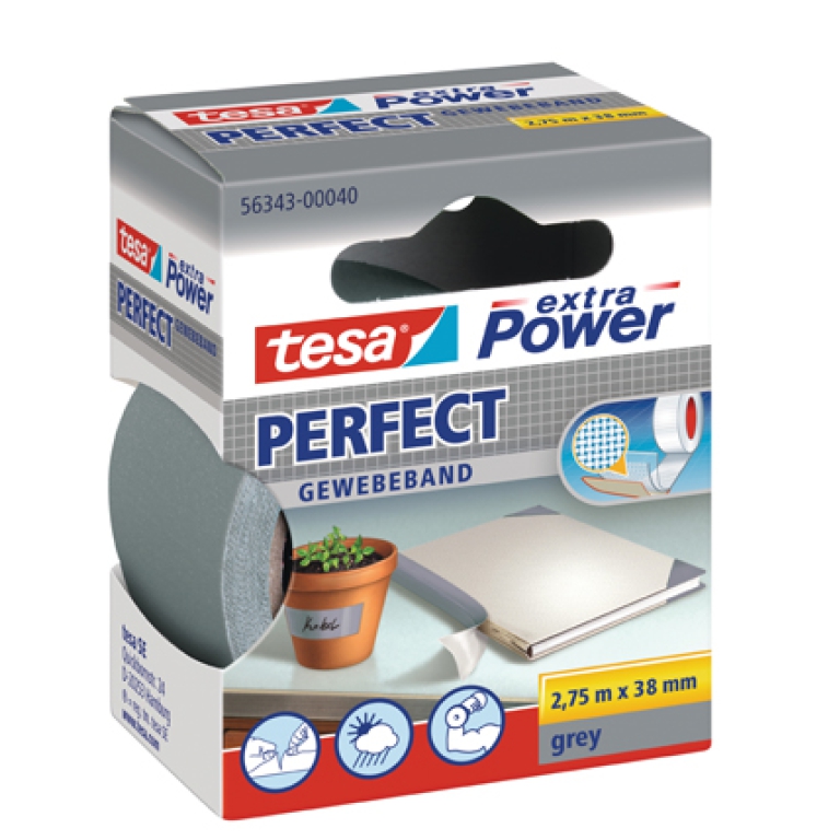 NASTRO ADESIVO TELATO 38MMX2,75MT GRIGIO TESA