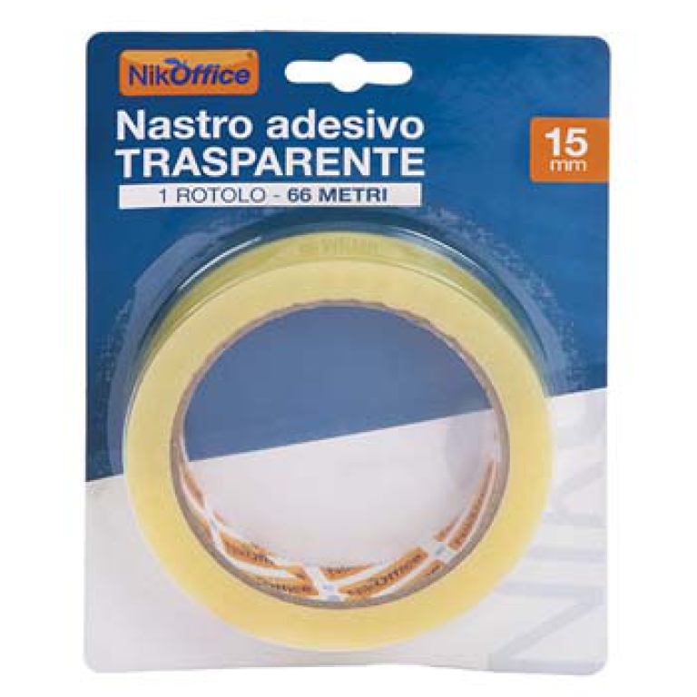 NASTRO ADESIVO 15X66 TRASPARENTE BLISTERATO