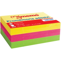 POST-IT 655 6PZ 76X127 NEON MEMOTIP