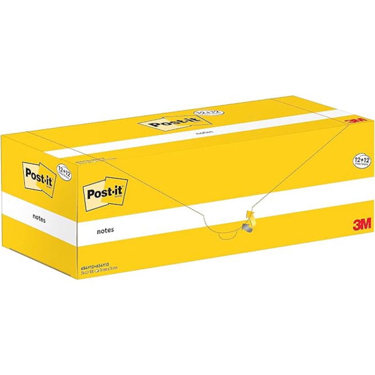 POST-IT 3M 654 12+12 OMAGGIO 76X76 GIALLO 2