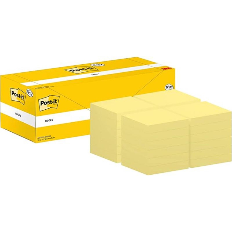 POST-IT 3M 654 12+12 OMAGGIO 76X76 GIALLO 3