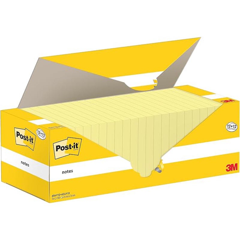 POST-IT 3M 654 12+12 OMAGGIO 76X76 GIALLO 5