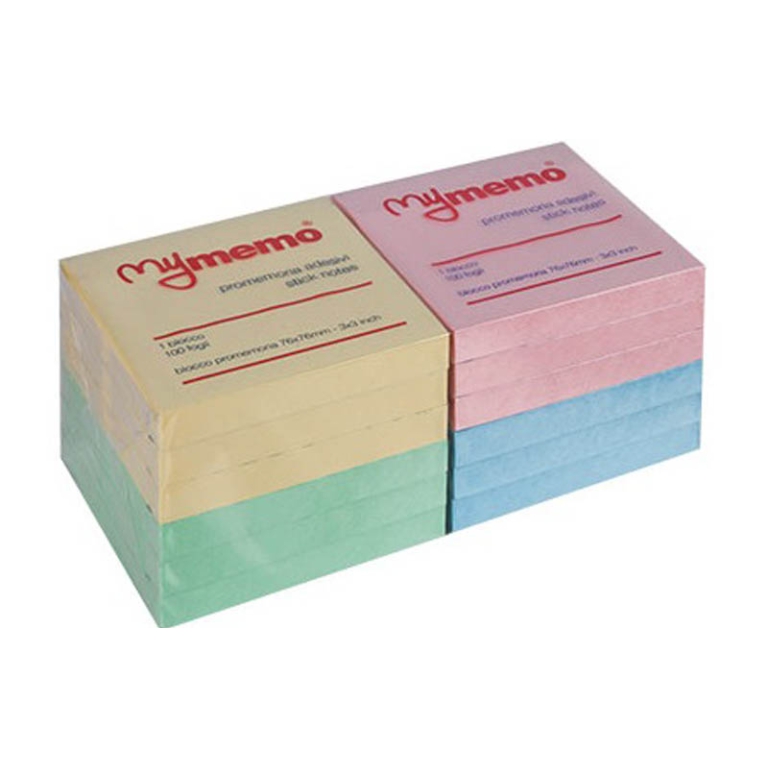 POST-IT 654 76X76 12PZ   COLORI PASTELLO MYMEMO