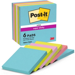 POST-IT 3M 654 6PZ 76X76 COSMIC SUPER STICKY