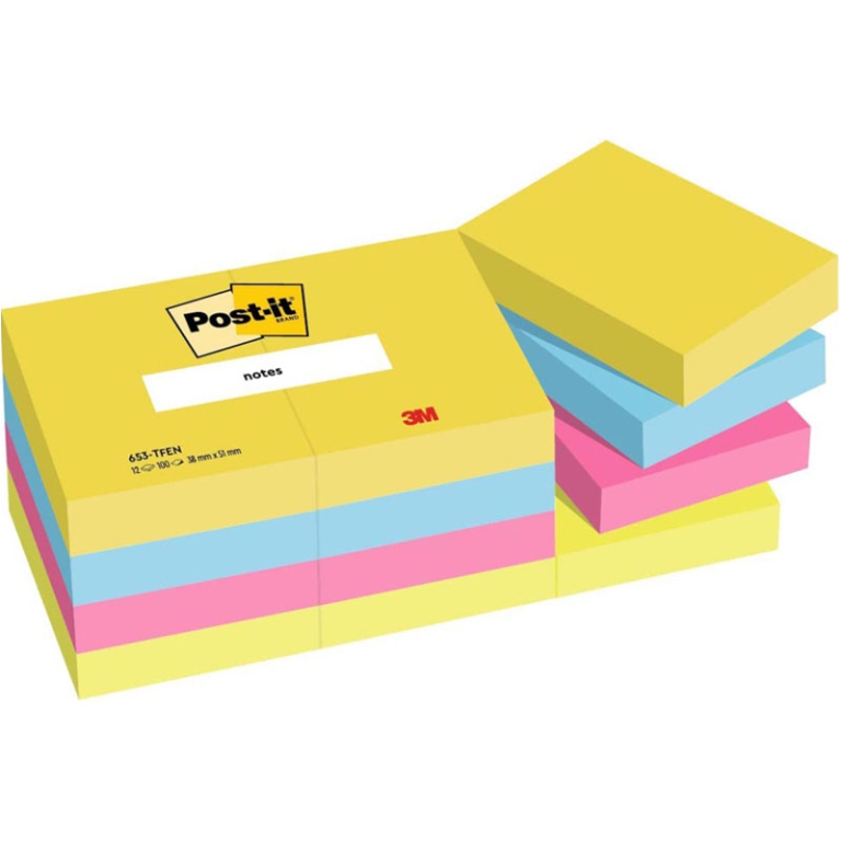 POST-IT 3M 653 12PZ 38X51 ENERGY COL.ASS. 3