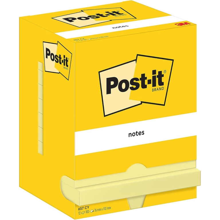 POST-IT 3M 657 BLOCCO 76X102 12PZ GIALLO