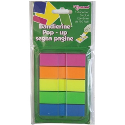 SEGNAPAGINA PLASTICA 5 COLORI 12X45 150FG MYMEMO