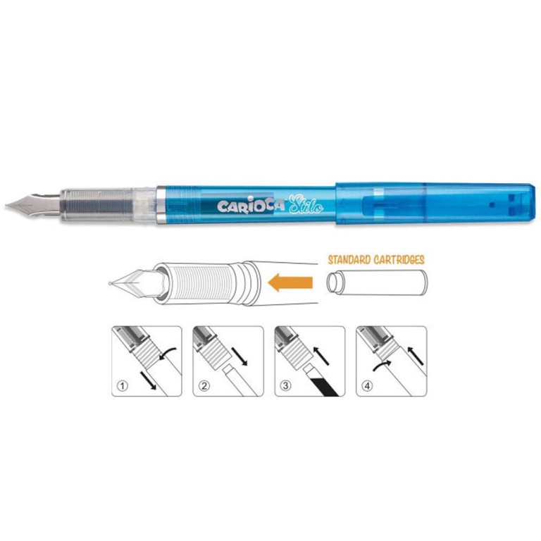 STILOGRAFICA CON 2 CARTUCCE BLISTER CARIOCA 3