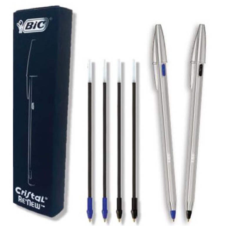 BIC CRISTAL RE NEW 2 SFERE+4REFILL