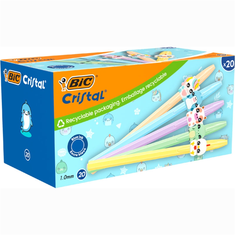 SFERA CRISTAL PASTEL CON ANIMALETTI BLU 20PZ BIC 2