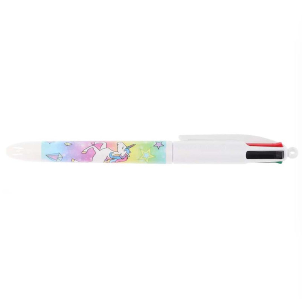 Penna BIC 4 Colori Unicorno - Penna A Sfera Con Design Fantasy Per Scuola E Ufficio