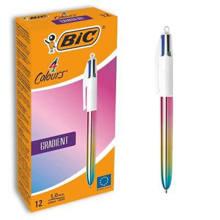 SFERA BIC 4 COLORI 12PZ  GRADIENT B/N/R/V 2