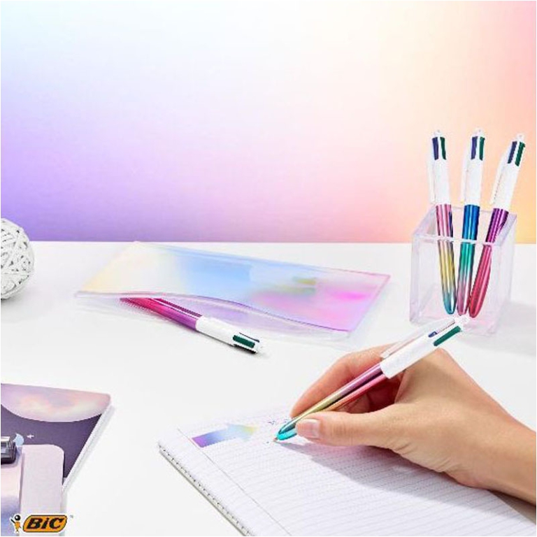 SFERA BIC 4 COLORI 12PZ  GRADIENT B/N/R/V 3