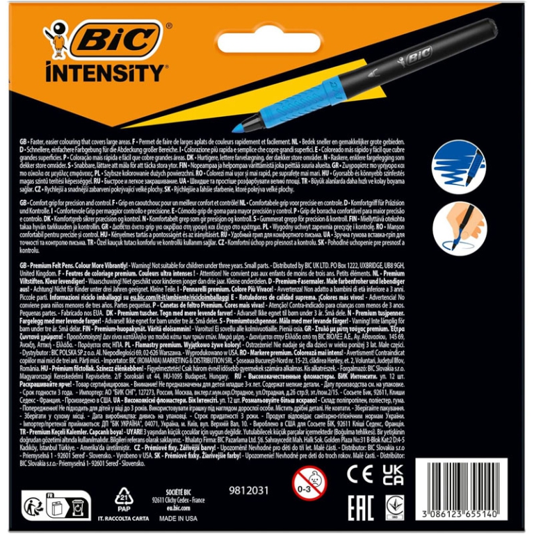 PENNARELLI BIC INTENSITY 12COLORI 2