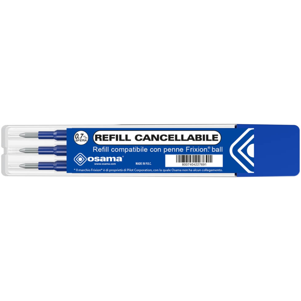 Refill Per Penna Cancellabile 3pz Blu