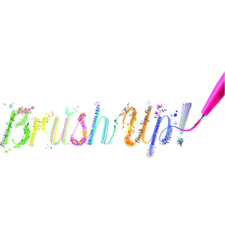 BRUSH SIGN PEN BLU POLVERE 10PZ PENTEL 5