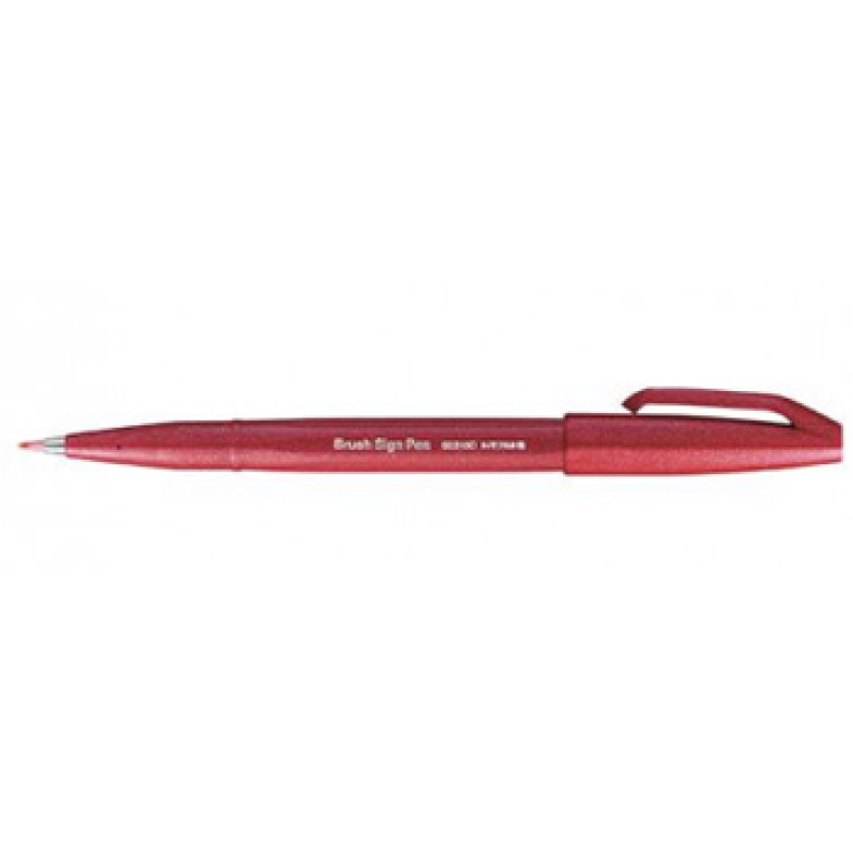 PENTEL BRUSH SIGN PEN 10PZ ROSSO