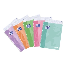 MAXI SPIRALE OXFORD 5PZ  A4 120PG 80GR 4MM PASTEL