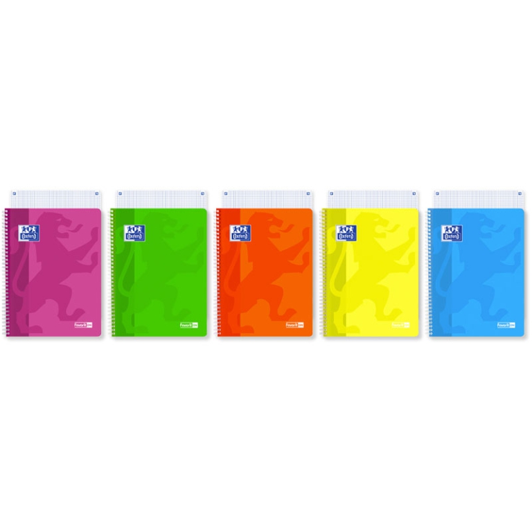 MAXI SPIRALE OXFORD 5PZ  A4 120PG 80GR 4MM NEON 2