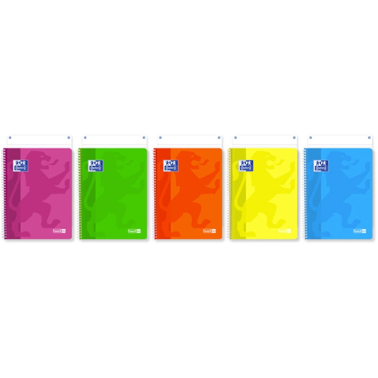 MAXI SPIRALE OXFORD 5PZ  A4 120PG 80GR 1R NEON 3