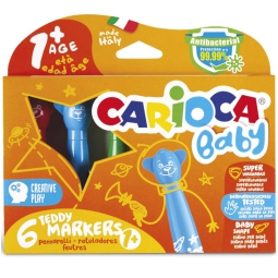PENNARELLI TEDDY 6 COLORI +1 ANNI CARIOCA BABY