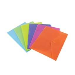 BUSTE PLASTICA BOTTONE A4 COLORATE KROMATICA 6PZ