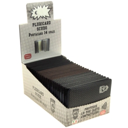 BUSTE PORTACARD 12PZ SCUDOCARD RFID 5CARD CARBON