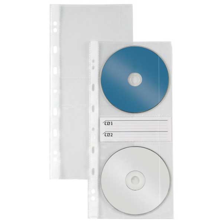 BUSTE PLASTICA FORATE PER CD 2 POSTI 12,5X30 10PZ