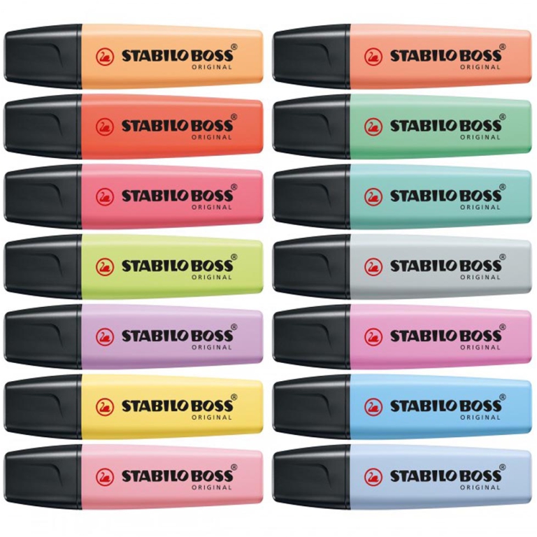 EVIDENZIATORI BOSS PASTEL 15 COLORI DESKSET STABIL 2