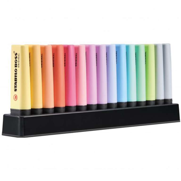 EVIDENZIATORI BOSS PASTEL 15 COLORI DESKSET STABIL 3