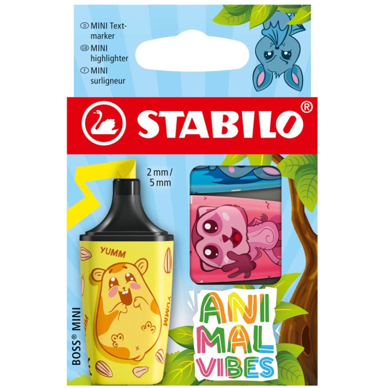 EVIDENZIATORI BOSS MINI 3PZ ASSORTITI ANIMAL VIBES