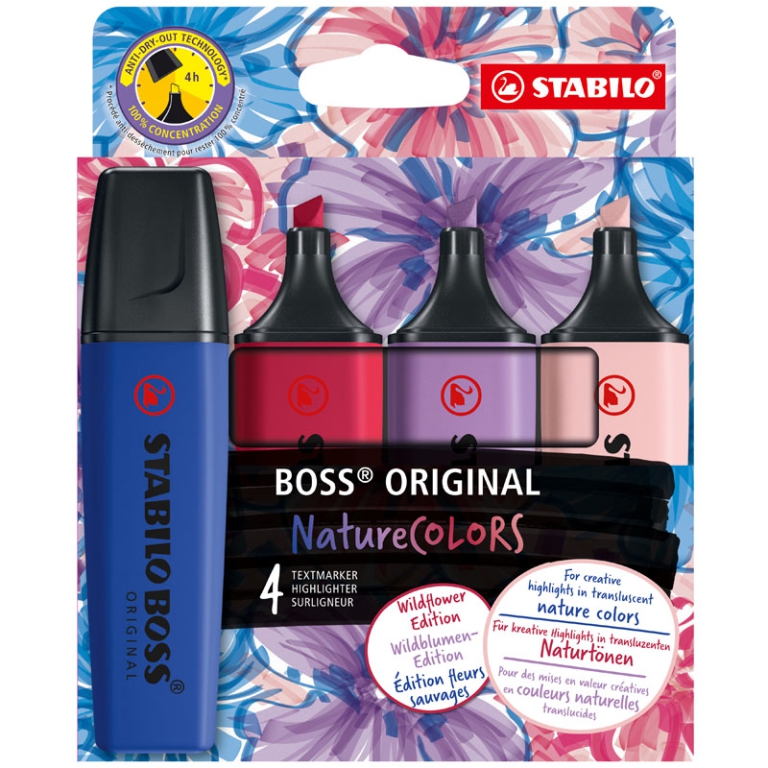 EVIDENZIATORI BOSS 4 COLORI WILDFLOWER STABILO