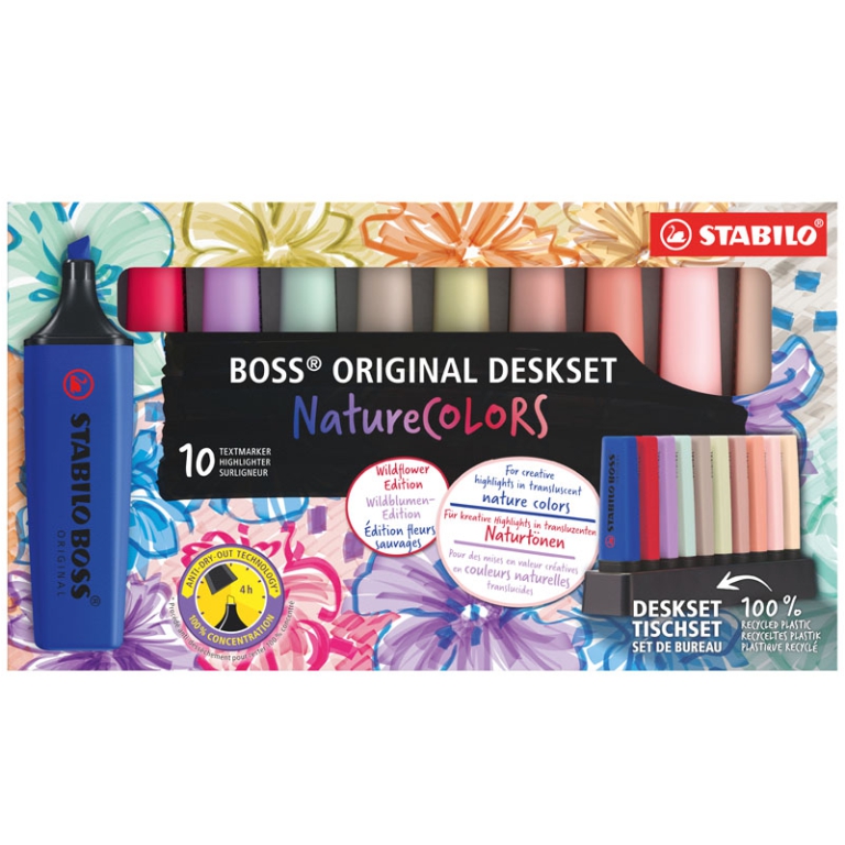 EVIDENZIATORI BOSS 10 COLORI WILDFLOWER STABILO