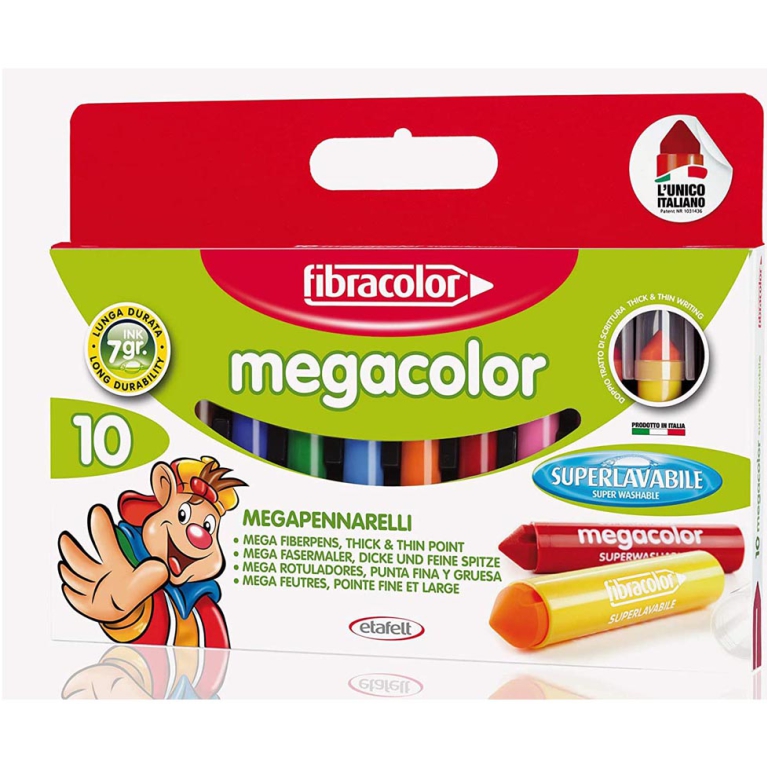 MEGACOLOR 10 COLORI      PENNARELLI FIBRACOLOR