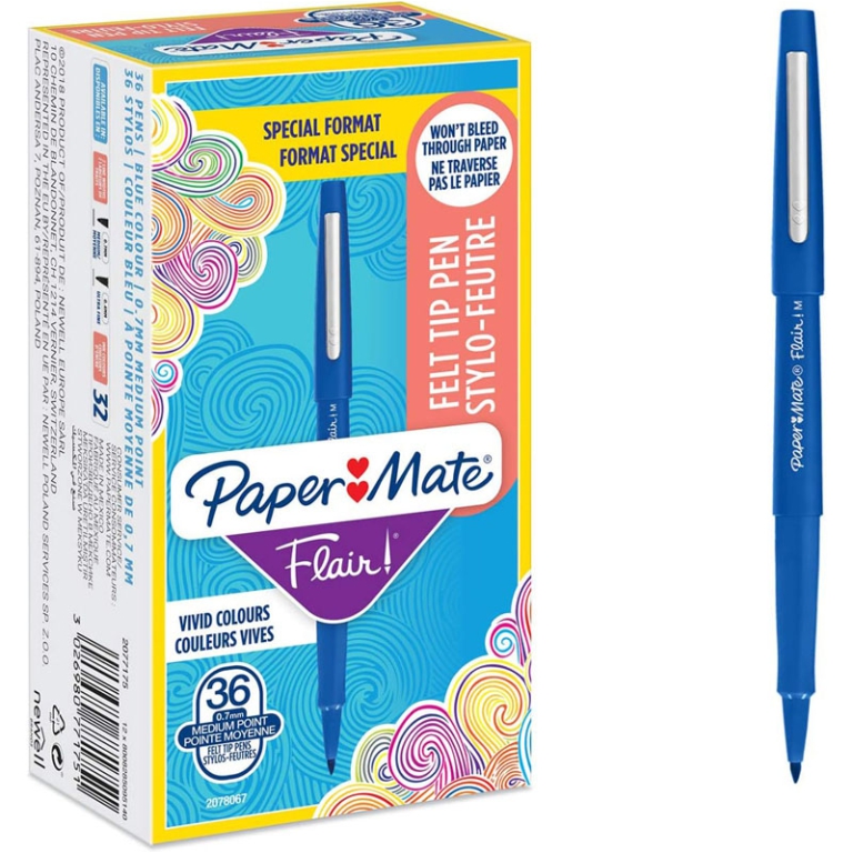 PENNARELLO FLAIR BLU PUNTA MEDIA 12PZ PAPERMATE 3