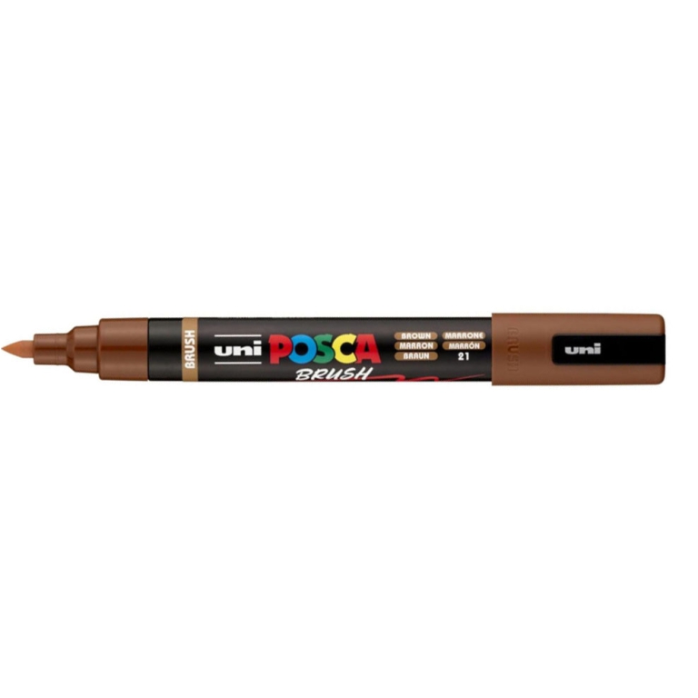 UNI POSCA BRUSH MARRONE  PC5 MEDIO PENNARELLO