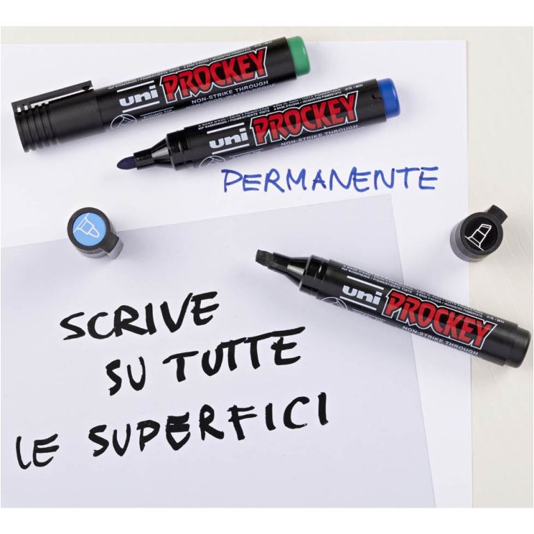 PENNARELLI UNI PROCKEY 12PZ PUNTA SCALPELLO NERO 3