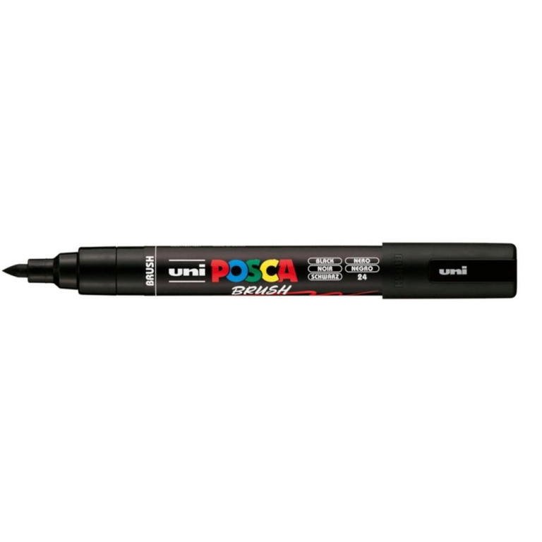 UNI POSCA BRUSH NERO     PC5 MEDIO PENNARELLO