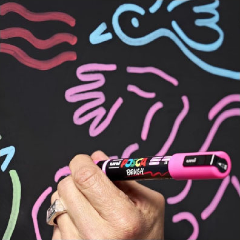 UNI POSCA BRUSH NERO     PC5 MEDIO PENNARELLO 2