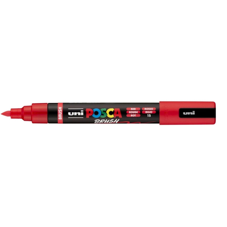 UNI POSCA BRUSH ROSSO    PC5 MEDIO PENNARELLO