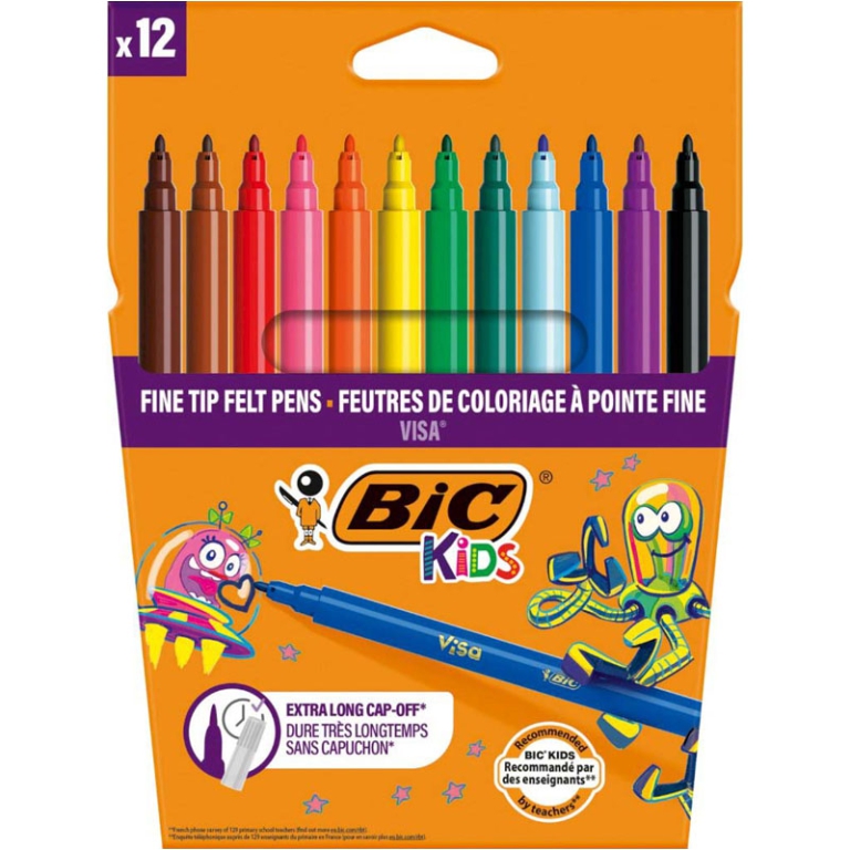 PENNARELLI LAVABILI 12 COLORI VISA BIC