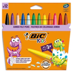 PENNARELLI LAVABILI 12 COL JUMBO ECOVISITA BIC