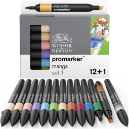 PENNARELLI PROMARKER 12 COLORI + 1 MANGA SET 1