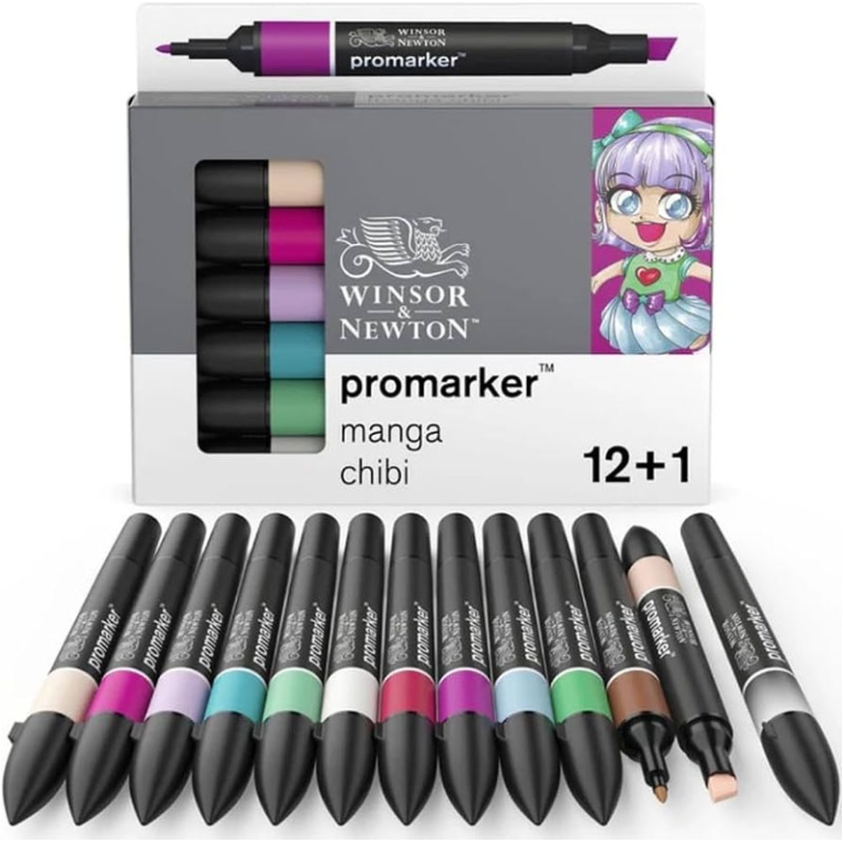 PENNARELLI PROMARKER 12 COLORI + 1 MANGA CHIBI
