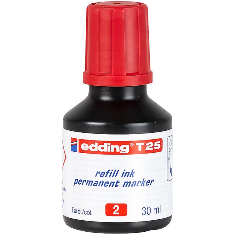 INCHIOSTRO T25 ROSSO 30ML PERMANENTE EDDING